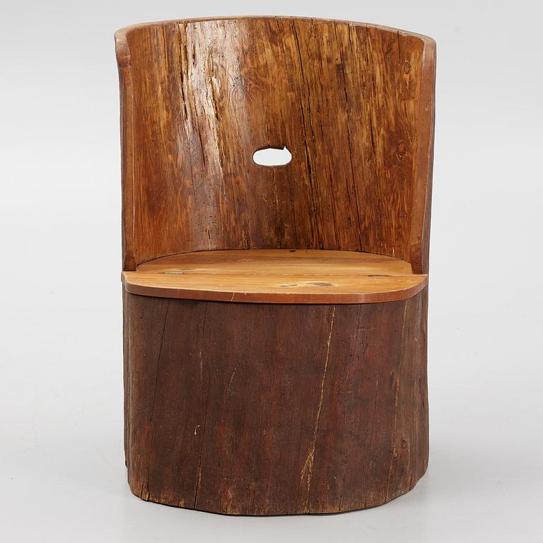 A pine chair, early 20th Century.