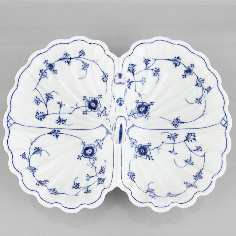 A 'Blue Fluted Plain' porcelain cabaret, Royal Copenhagen, model 396, 1893-1900.