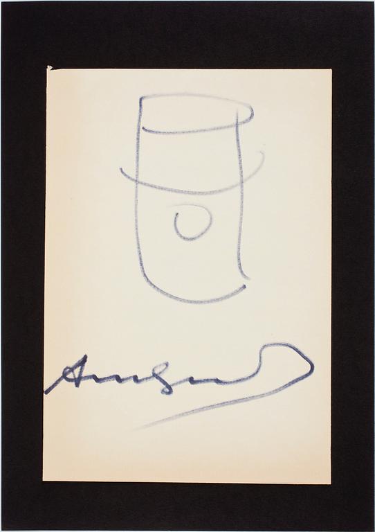 ANDY WARHOL, Soupcan, tuschteckning, sign.