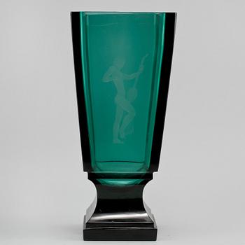 SIMON GATE, vas, glas, Orrefors, signerad och daterad 1935.