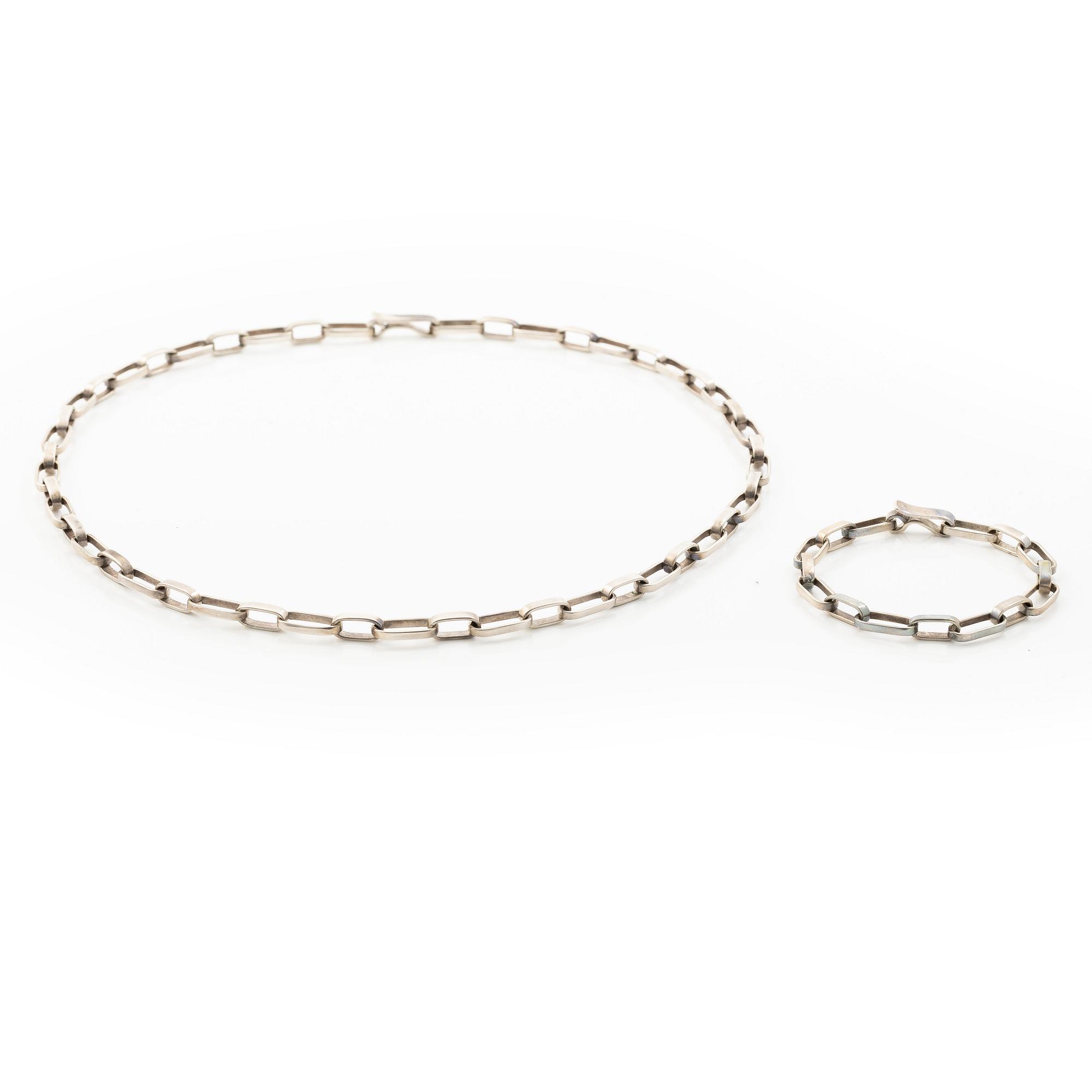 Sven-Erik Högberg, collier / collier och armband, silver, Göteborg, 1974.