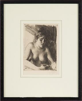 ANDERS ZORN, etching, 1916, signed in pencil.