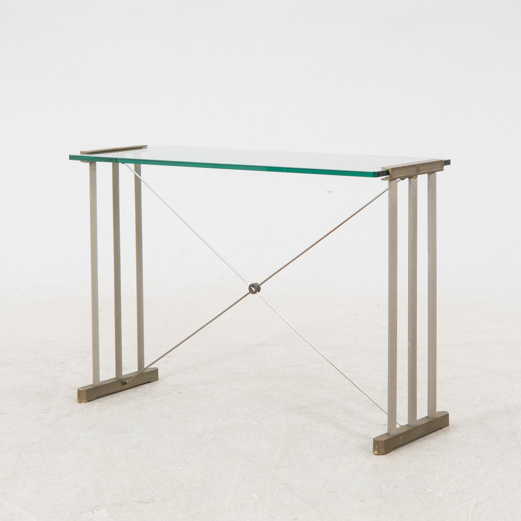 Peter Ghyczy, A 1980s glass and metal sideboard.