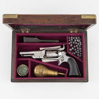 A cased Colt 1855 Sidehammer 'Root', No 11808 manufactured 1856.