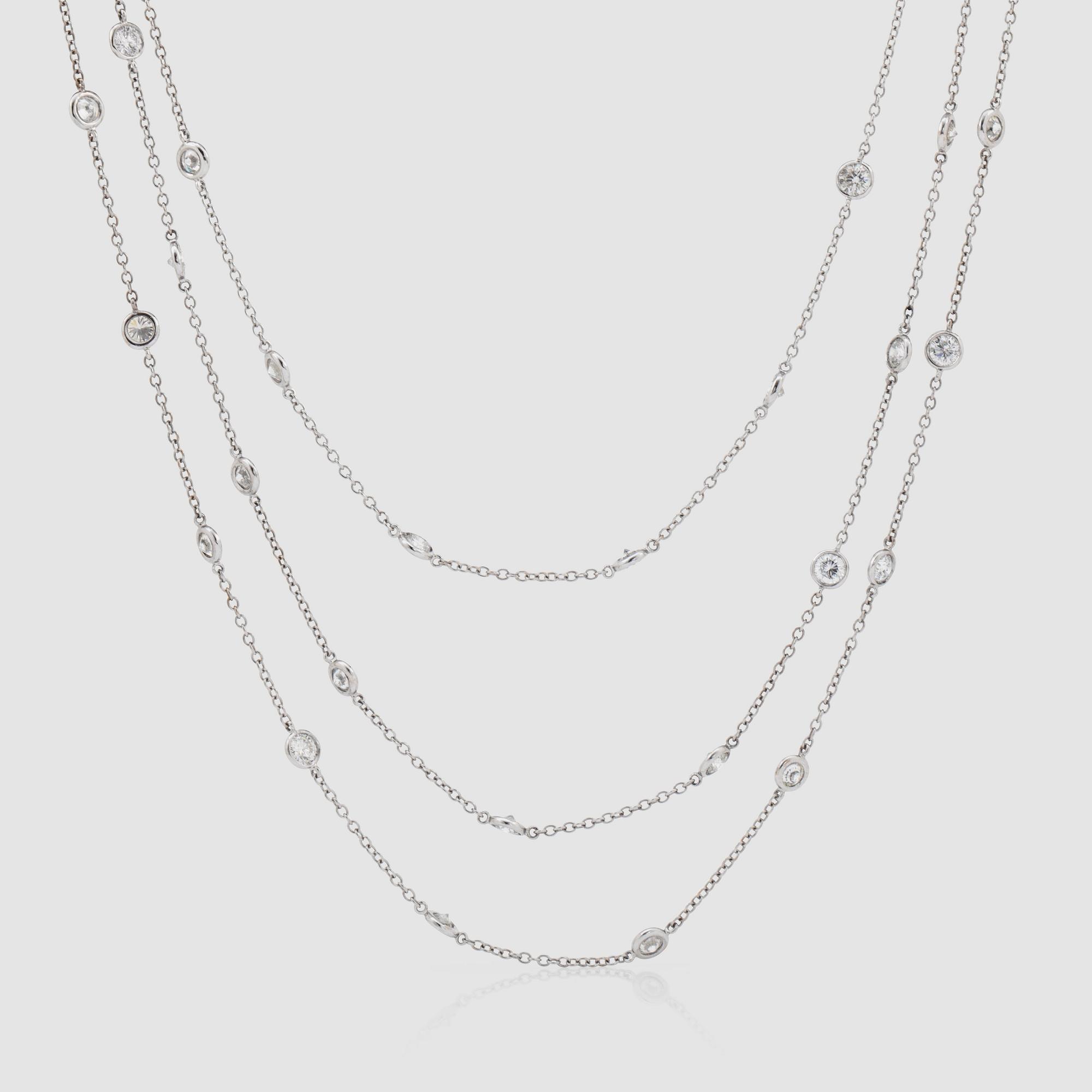 A brilliant-cut diamond, 12.09 cts, necklace.