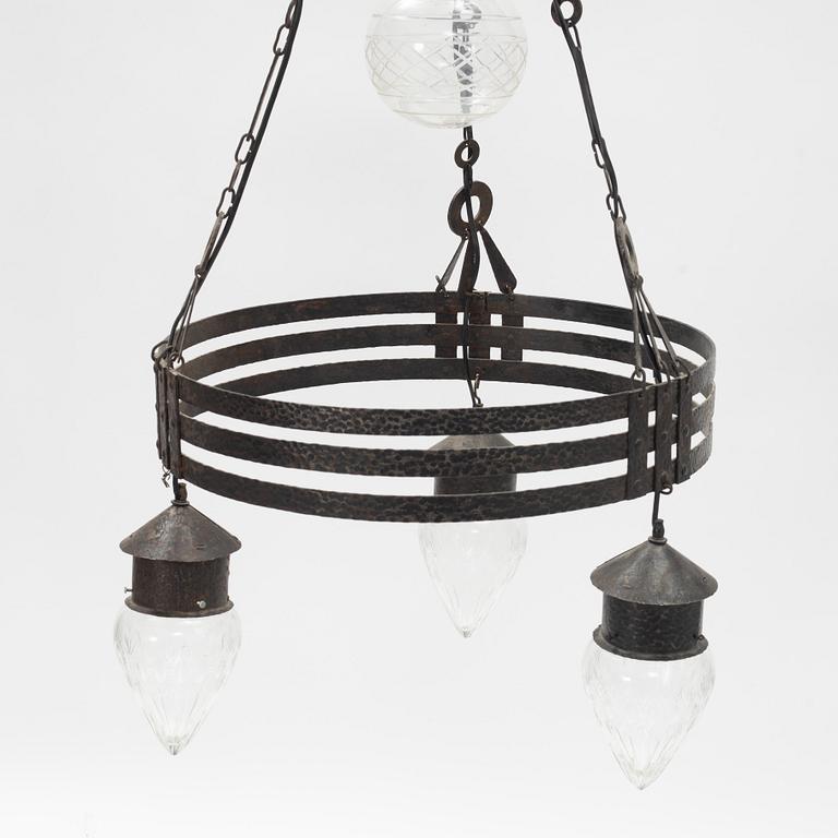 An Art Nouveau ceiling light, early 20th Century.