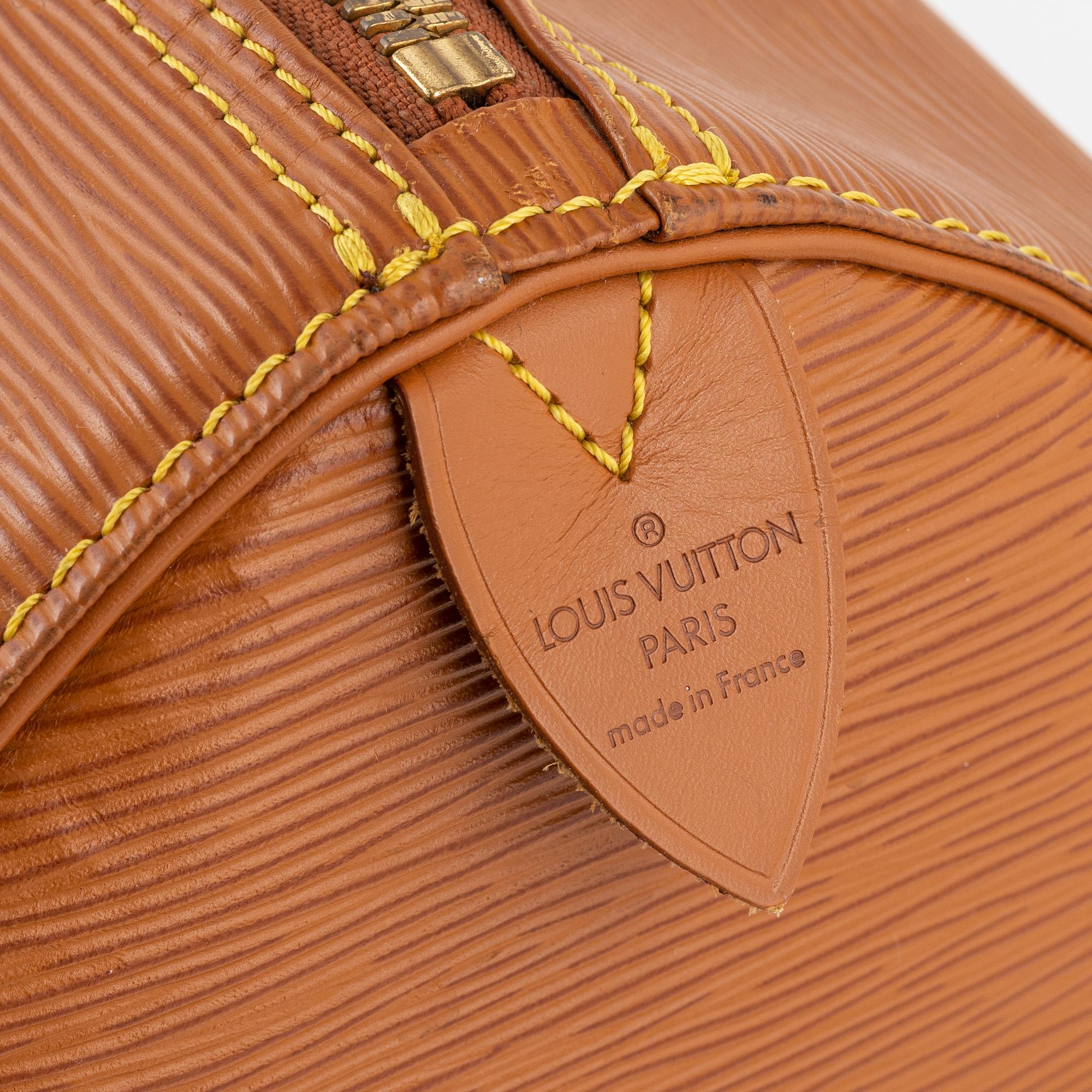 Louis Vuitton, A canelle Epi leather "Keepall 50" weekendbag, 1994.
