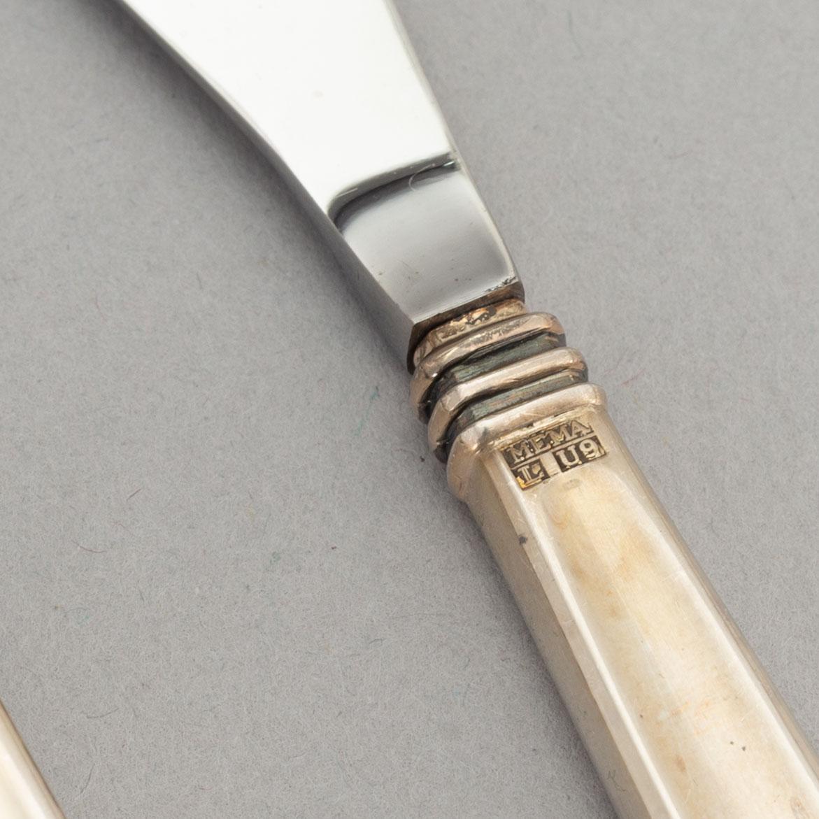 A twelve piece silver dessert cutlery set, Mema, Linköping, Sweden, 1970.