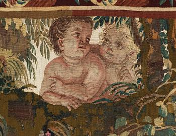 TAPESTRY, tapestry weave. "Seated nymphs" from the suite Apollo and Daphne. 275 x 302 cm. Atelier de la Chaise, Faubourg St. Germain (1628-1668), Paris.