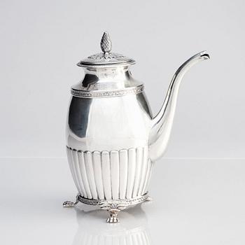 A Swedish silver coffee-pot, mark of Carl Magnus Ryberg, Stockholm 1828.