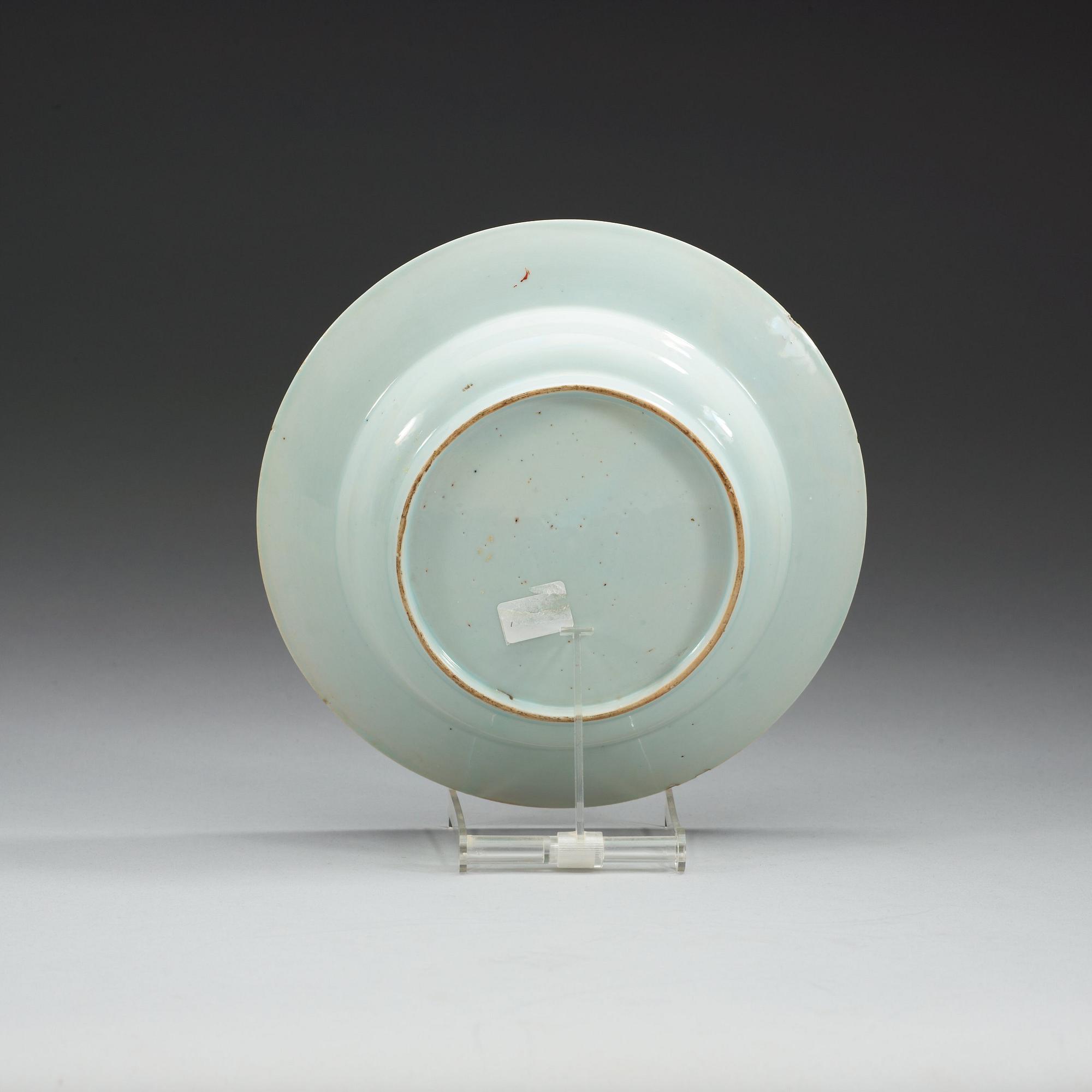 TALLRIK, kompaniporslin. Qing dynastin, Qianlong (1736-95).
