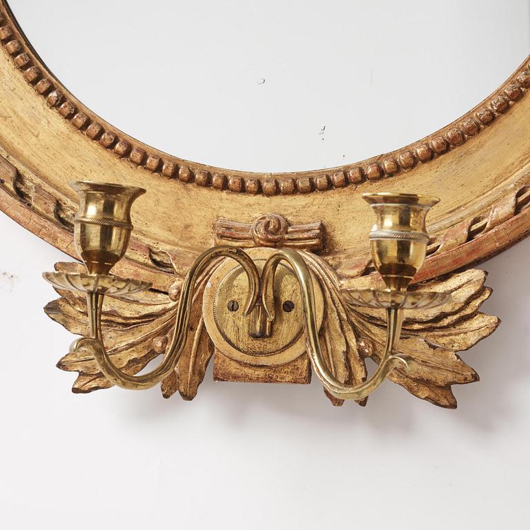 Spegellampetter, ett par, för två ljus, 1800-tal, Gustaviansk stil.