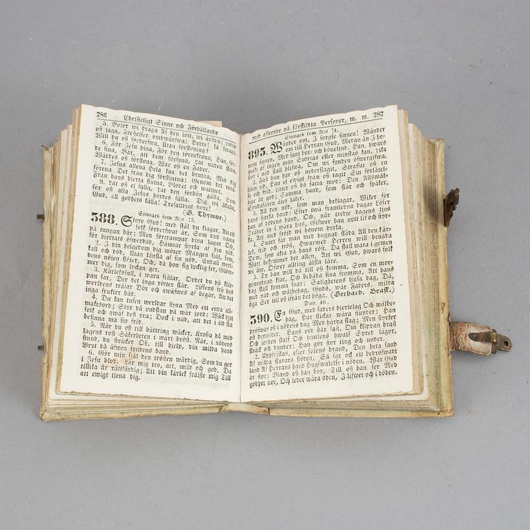 BRUDPSALMBÖCKER, 3 stycken, allmoge, 1800-talets första hälft.