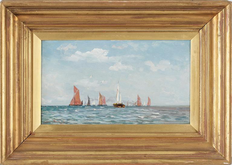 A HARVEY MOORE, olja på duk, signerad 1895.