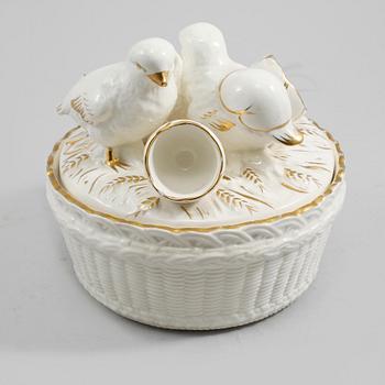 ÄGGSKÅL, flintgods, Royal Dux, Tjeckoslovakien, 1900-talets första hälft.