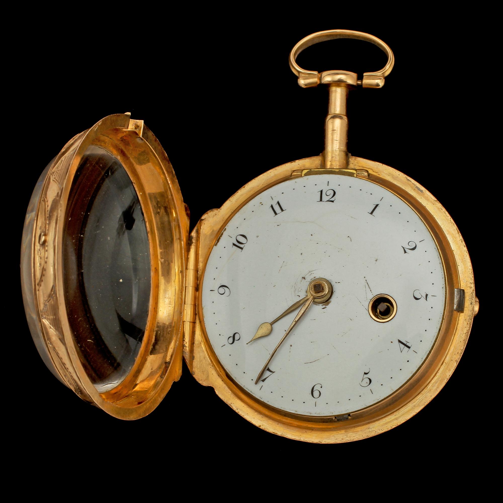 FICKUR, doublé, märkt IPIG, 1800/1900-tal. Vikt 69 g.