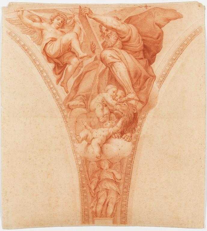 OKÄND KONSTNÄR, 2 st, rödkrita, 1700-tal.