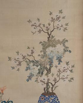 A scroll painting, ink and colour on paper, signed Wang Chengxun 王承勲, late 19th/early 20th century.