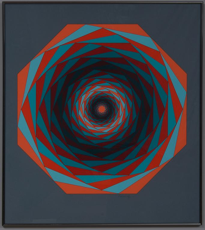 VICTOR VASARELY, serigrafia, signeerattu.