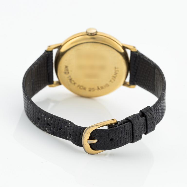 Movado, wristwatch, 18K gold, 34 mm.