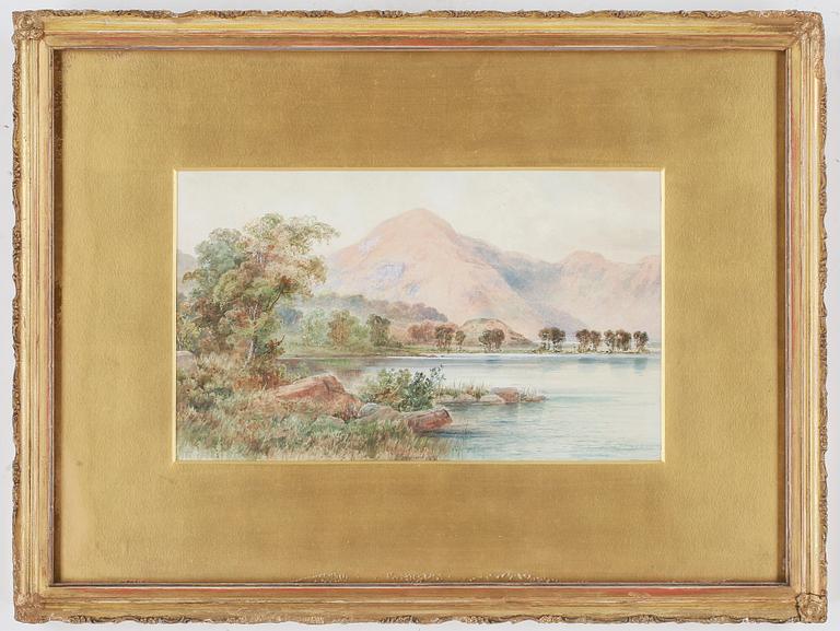 MALCOLM CROUSE, "Crummock Water", akvarell, signerad, troligen tidigt 1900-tal.