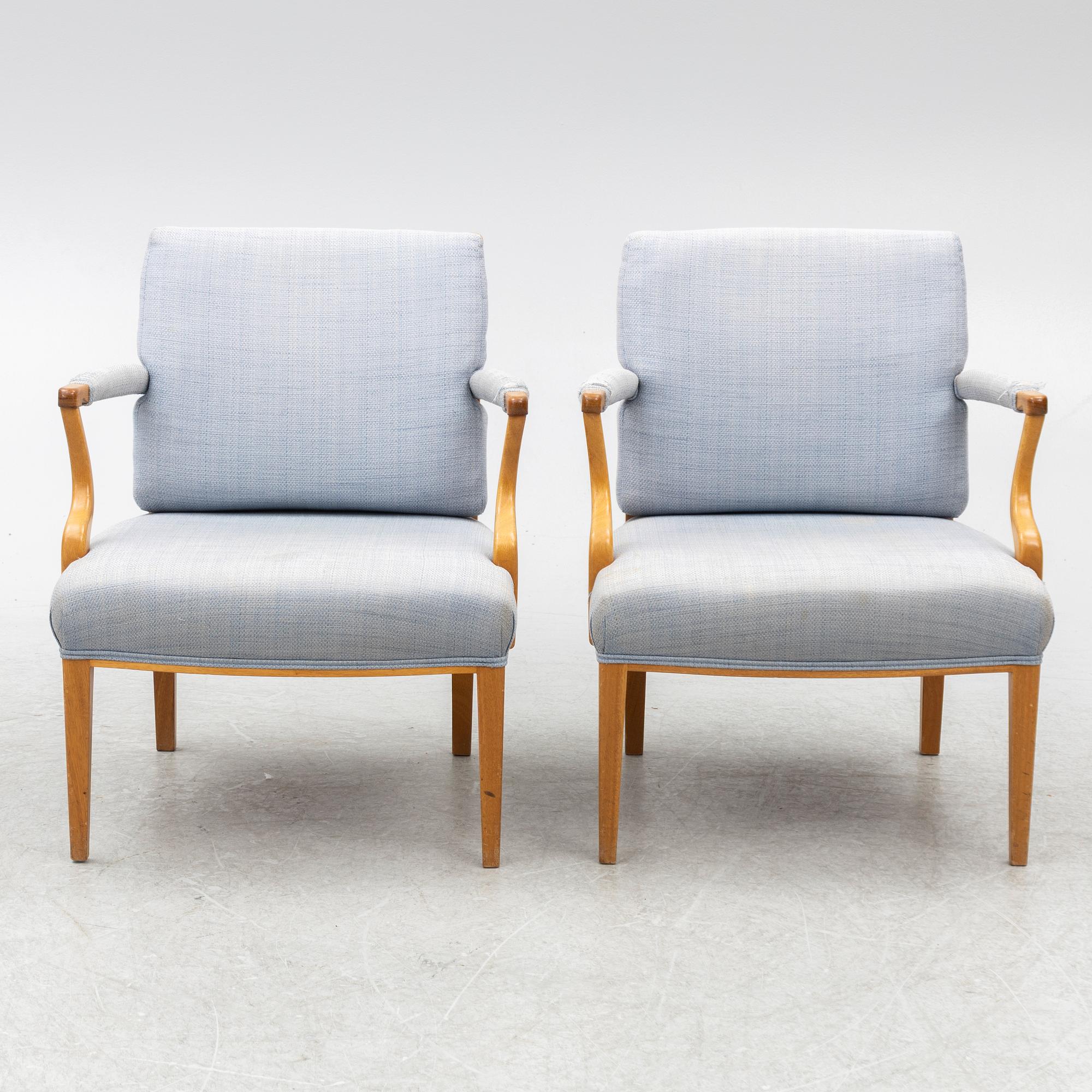 Josef Frank, armchairs, a pair, model 969, Svenskt Tenn.
