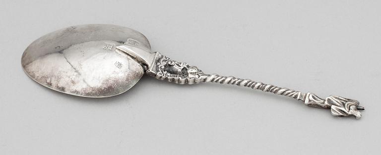 APOSTLASKED, silver, England / Holland. 1600-1700-tal. Vikt ca 52 g.