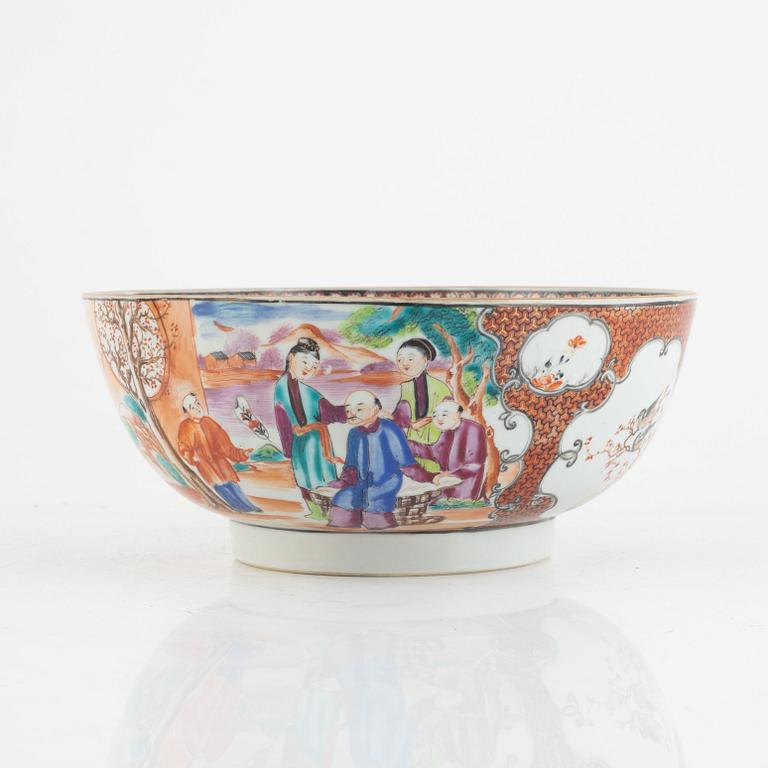 A Chinese famille rose punch bowl, Qing dynasty, Qianlong (1736-95).