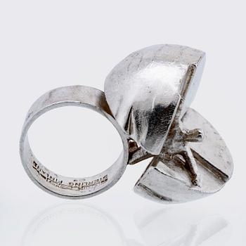 LAPPONIA ring silver"Ikaros" design Björn Weckström, Finland 1971.