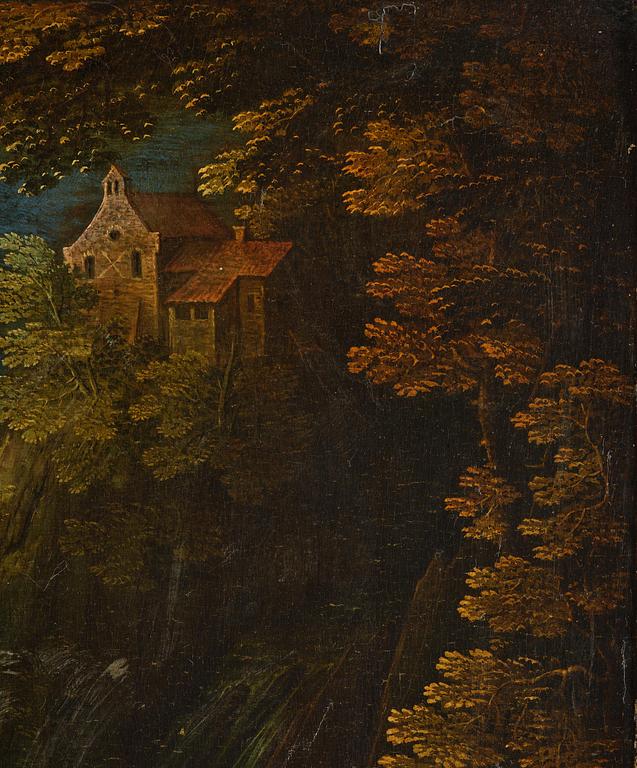 Tobias Verhaecht, Wide landscape with Herse and her maidservants discovered by Mercury on the way to the Temple of Minerva.