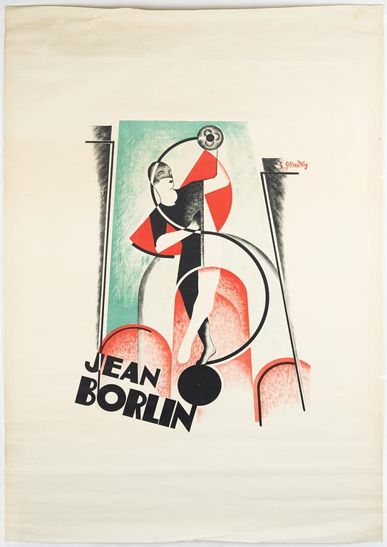 Serge Gladky, litografisk affisch, "Jean Borlin", 1929.