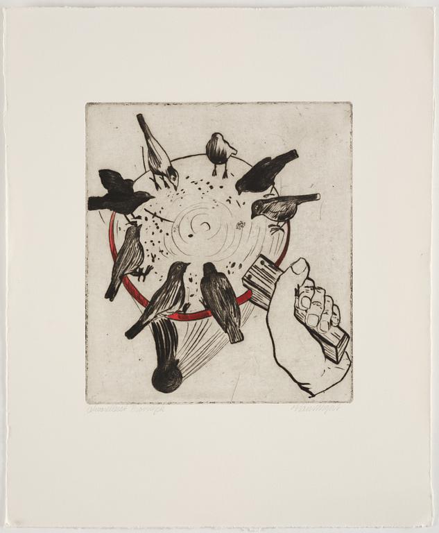 Hans Wigert, Pecking birds.