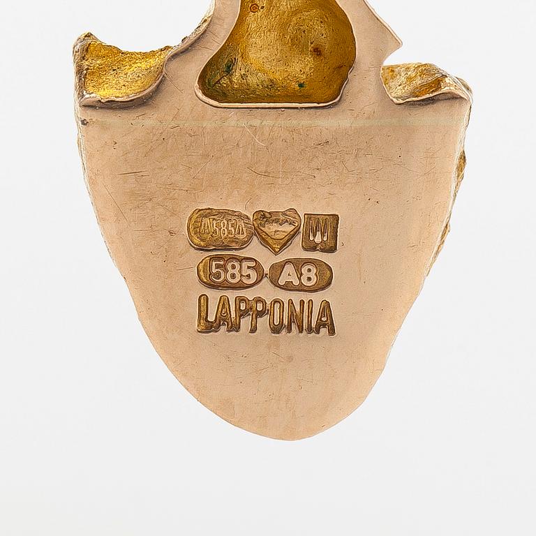 Björn Weckström, halsband "Kaira", 14K guld, platina. Lapponia 1978.