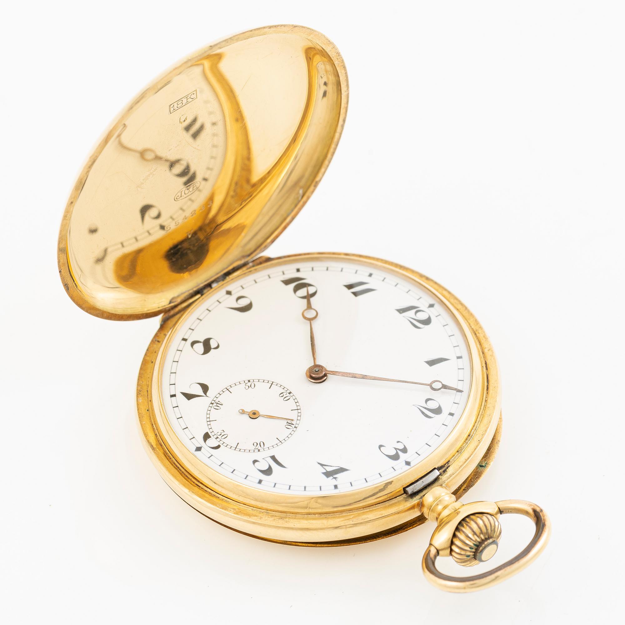 Fickur, 18k guld, savonett, 53 mm.