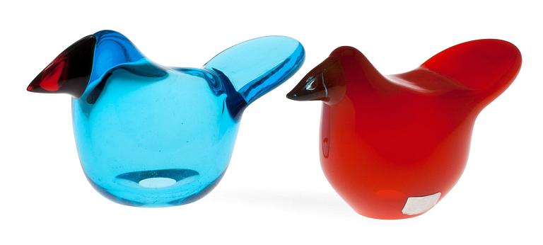 Oiva Toikka, A SET OF TWO GLASS BIRDS.