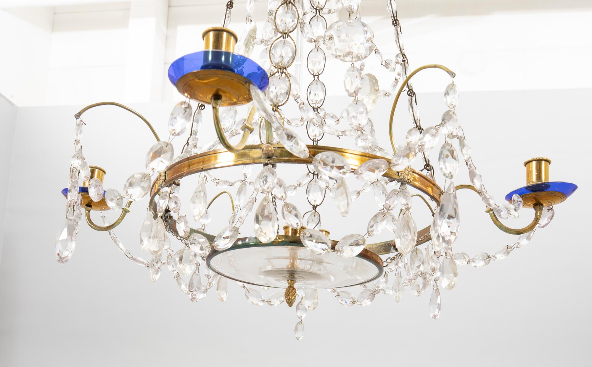 Chandelier, Gustavian style, first half of the 20th century.
