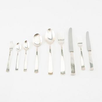 Jacob Ängman, 88-piece cutlery set, silver, "Rosenholm", GAB, Eskilstuna, 1950s/70s.