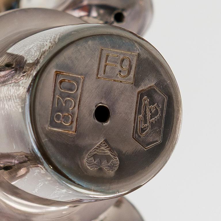 Kandelaber, silver, Auran Kultaseppä, Åbo 1993-1994.