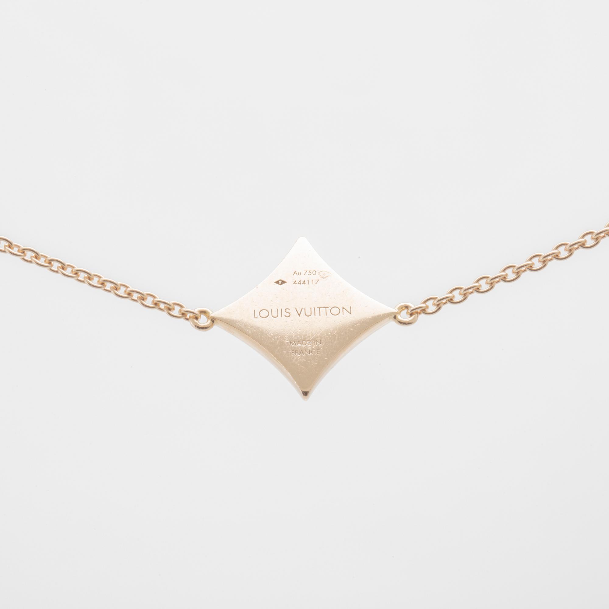 Louis Vuitton, "Blossom Sautoir" Necklace in 18K Rose Gold with Diamonds and Mother-of-Pearl.