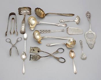 PARTI BESTICK, 27 delar, silver. Total vikt 684g.