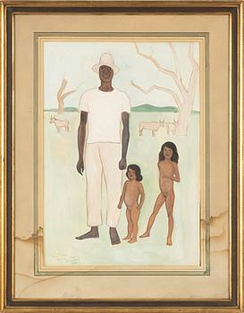 Einar Jolin, akvarell, signerad och daterad Port of Spain, Trinidad 1933.