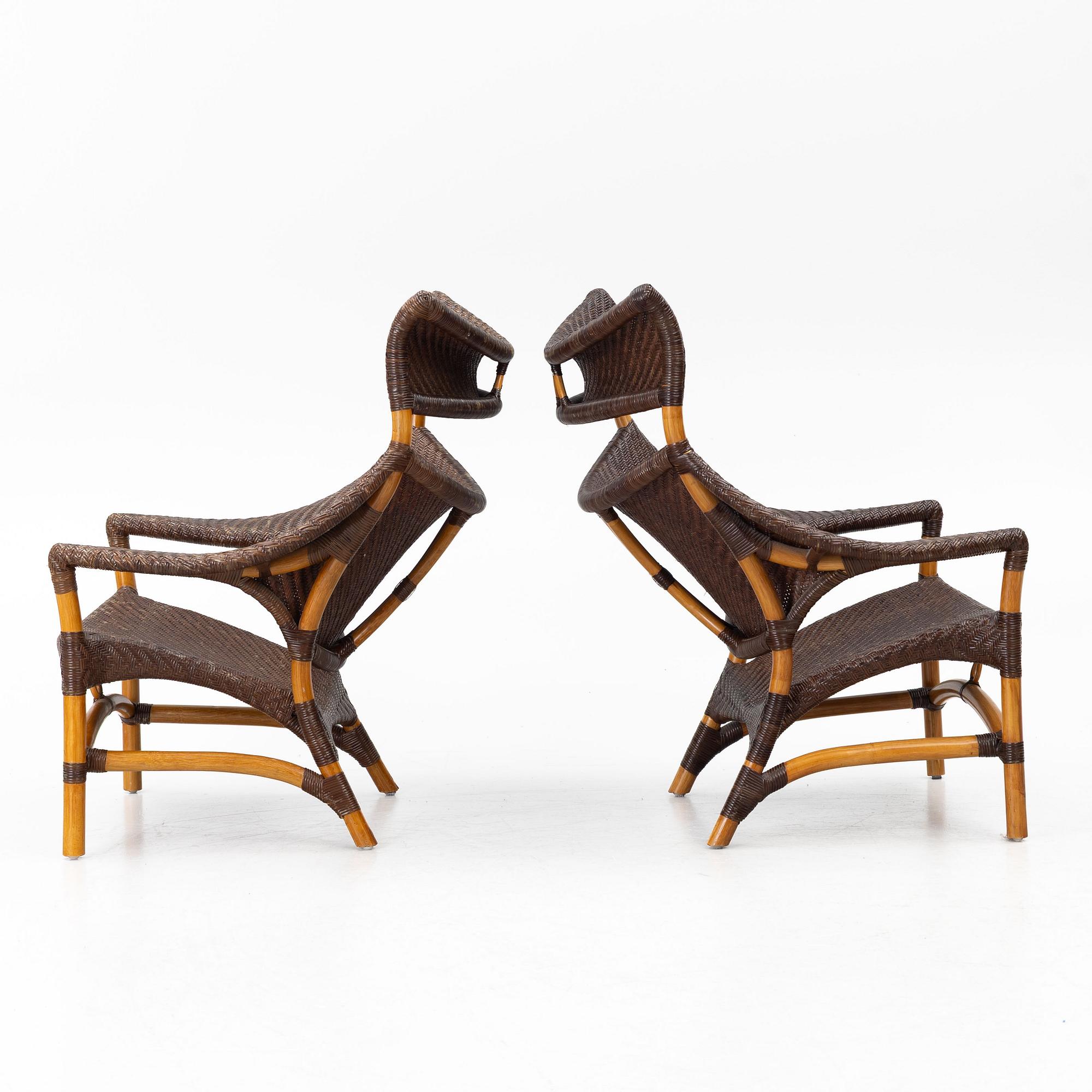 Yuzuru Yamakawa, A pair of 'CL-261' armchairs, Yamakawa Rattan Japan Inc, 2000s.