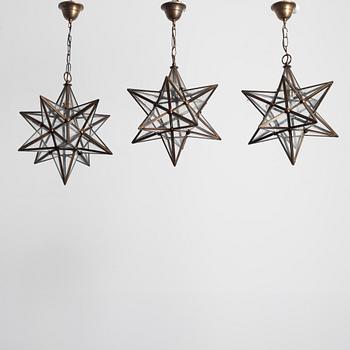 Three pendant lamps, 20th century.