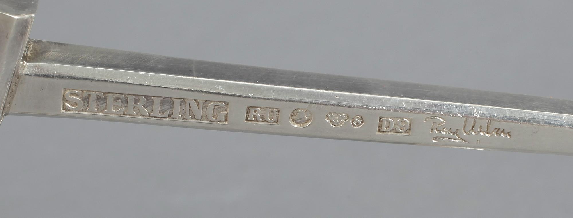 SKINKHÅLLARE, silver, Rey Urban, Stockholm, 1954. Vikt inkl medföljande ställ ca 240 gram.