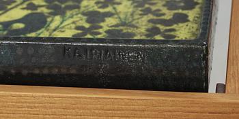 A Birger Kaipiainen stoneware and mahogany tea table, Rörstrand 1950's.