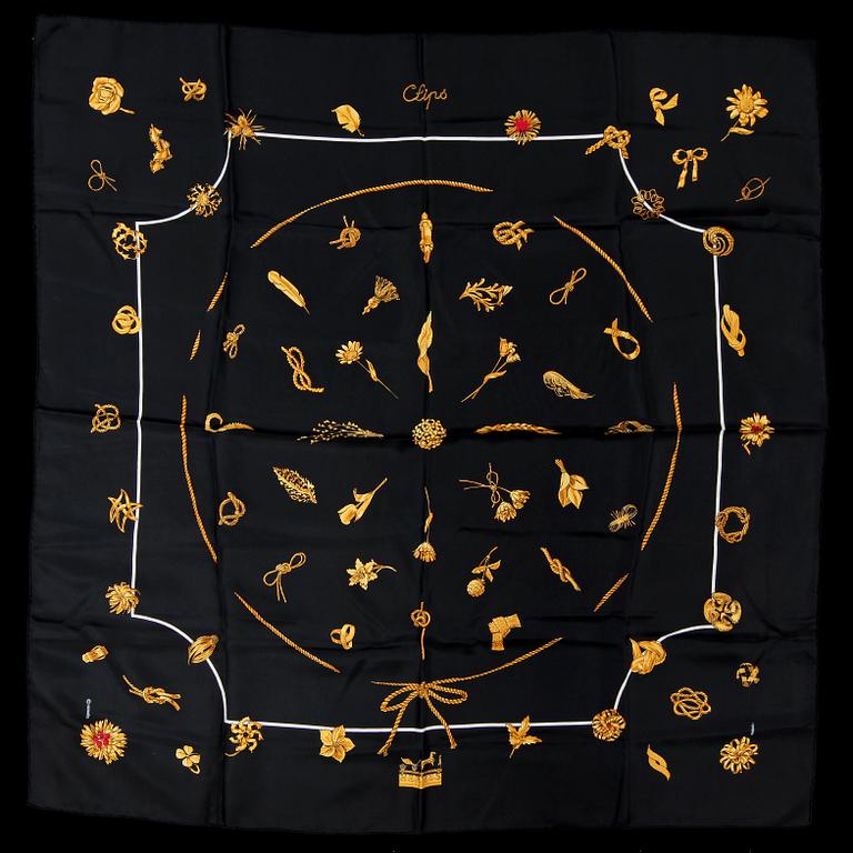 SCARF, siden, "Clips", Vladimir Rybaltchenko, Hermès, Paris, 1900/2000-tal.