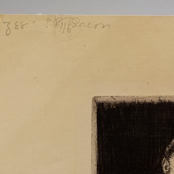 ANDERS ZORN, etching, 1897, I state of III, signed in pencil.