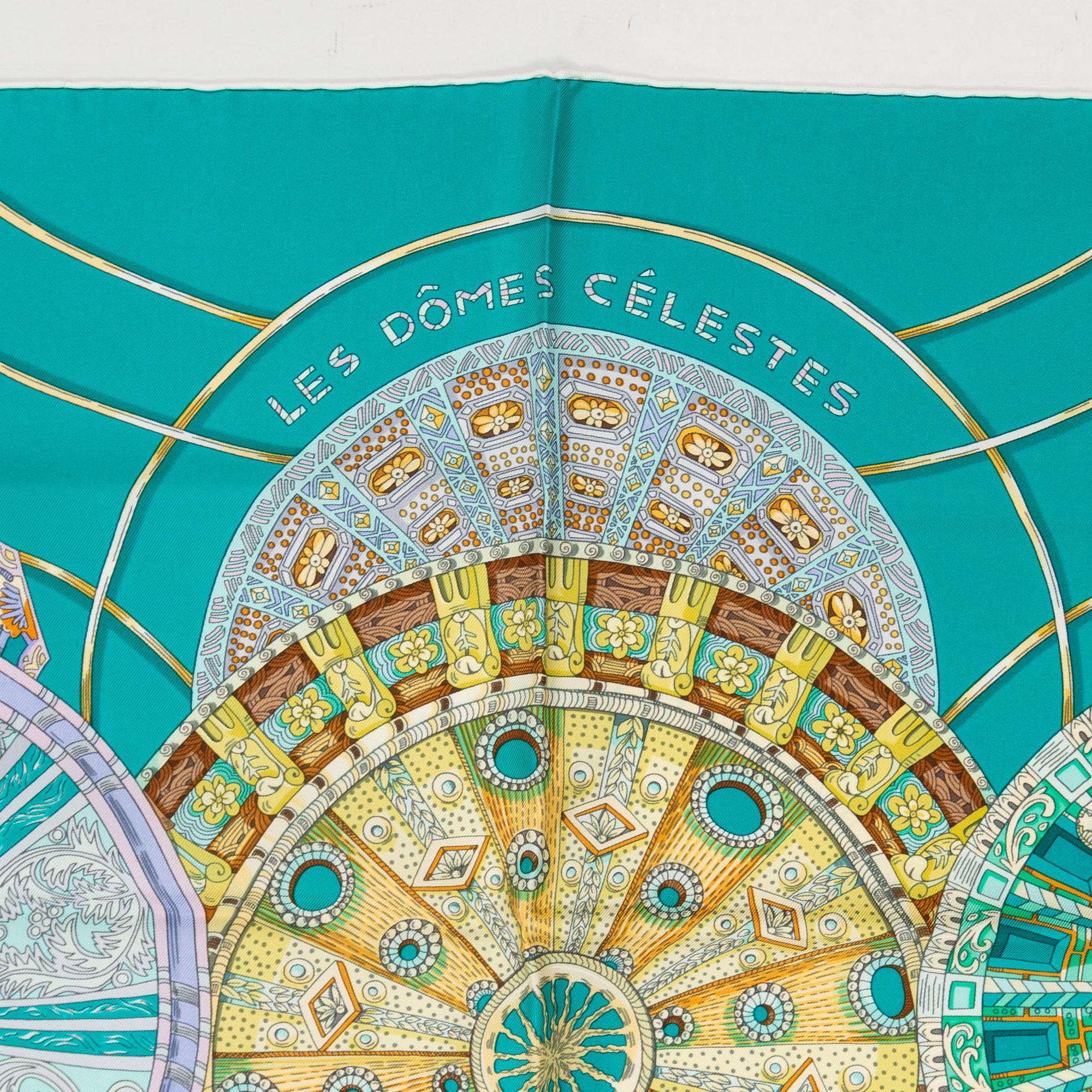 HERMÈS LES DÔMES CÉLESTES スカーフ 90x90cm Hermès, a 'Les Dômes Célestes' silk scarf. - Bukowskis