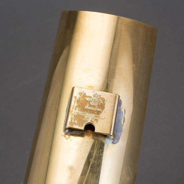 VÄGGLJUSSTAKAR, ett par, mässing, "Reflex", Pierre Forsell, Skultuna.