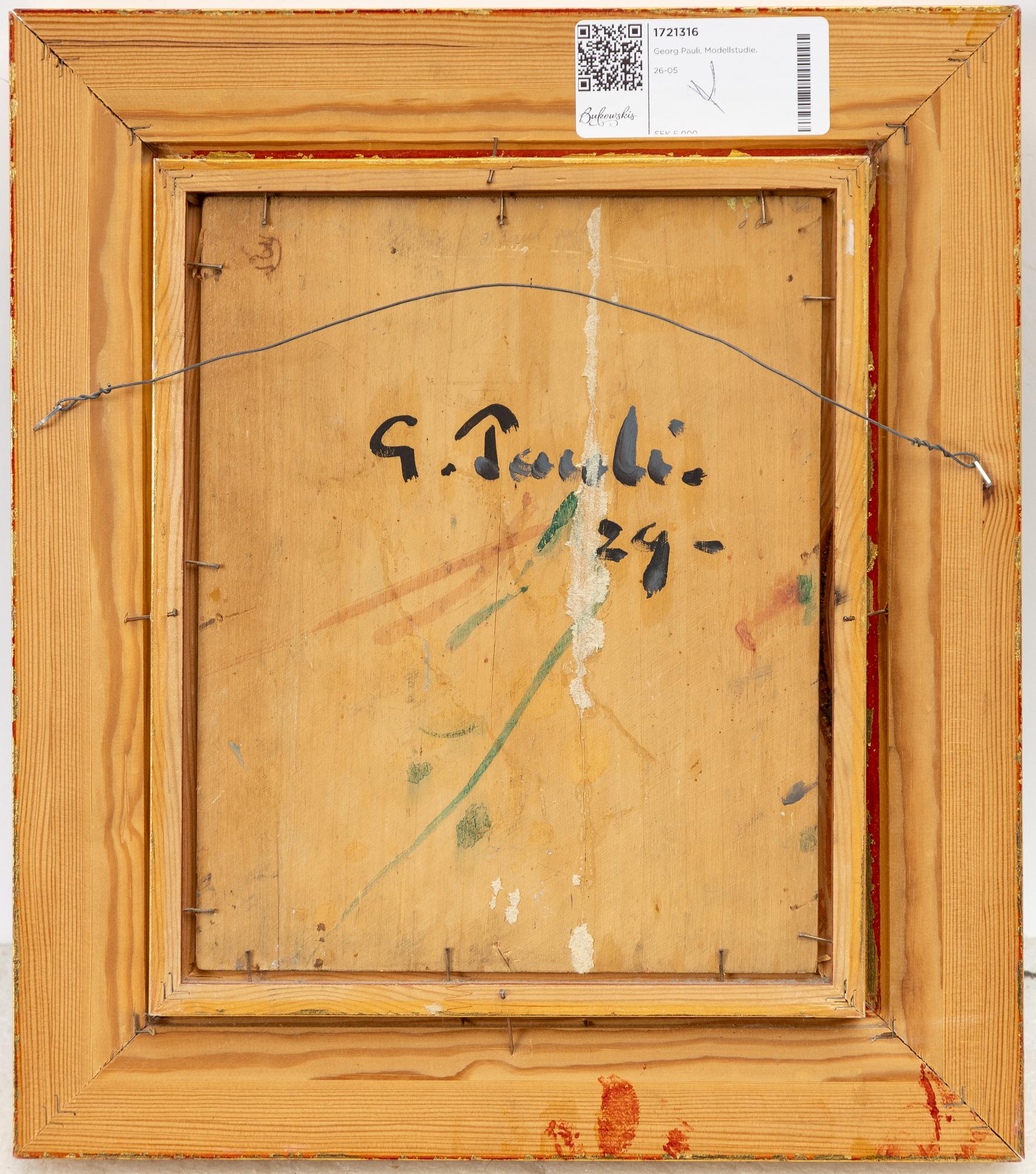 Georg Pauli, Modellstudie.
